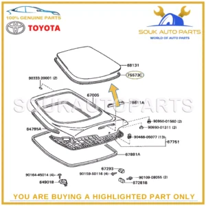 75573-14210 Genuine Toyota OUTSIDE BACK WINDOW MOULDING 7557314210 OEM