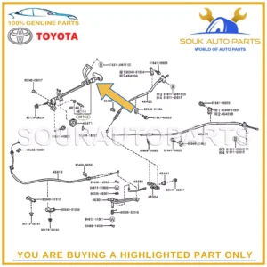 46104-35040 Genuine Toyota PARKING BRAKE CONTROL HANDLE SUB-ASSY 4610435040 OEM