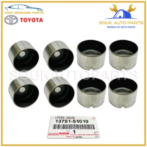 13751-54010 Genuine Toyota LIFTER, VALVE (Set of 8 Pcs) 1375154010 OEM