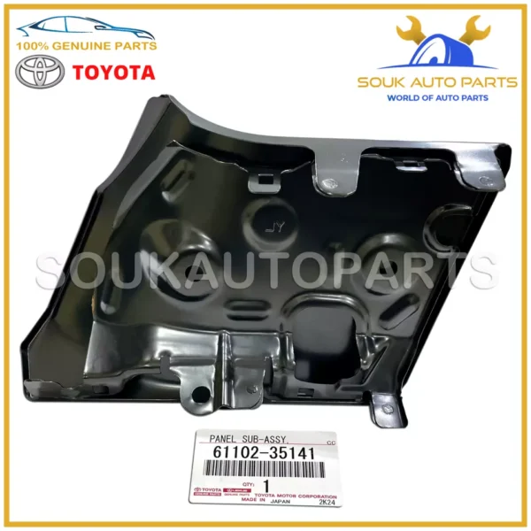 61102-35141 Genuine Toyota PANEL, FRONT FENDER SIDE, UPPER LH 6110235141 OEM
