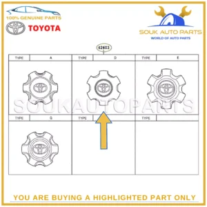 4260B-60180 Genuine Toyota ORNAMENT SUB-ASSY, WHEEL HUB 4260B60180 OEM