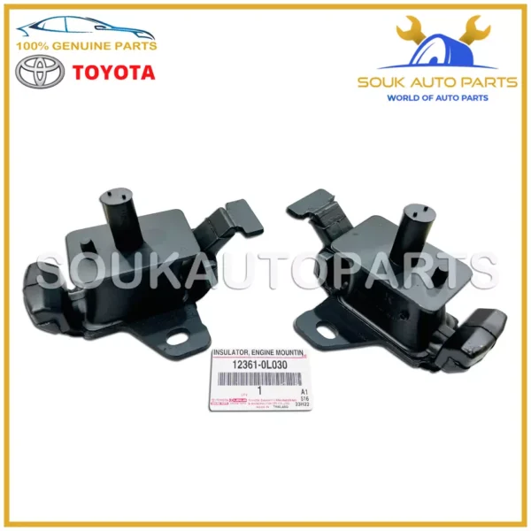 12361-0L030 Genuine Toyota INSULATOR SET (2PCS), ENGINE MOUNTING, FRONT 1KD 2KD