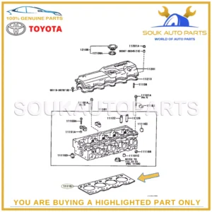 11115-54084-B0 Genuine Toyota GASKET, CYLINDER HEAD OEM HILUX CRESTA CROWN