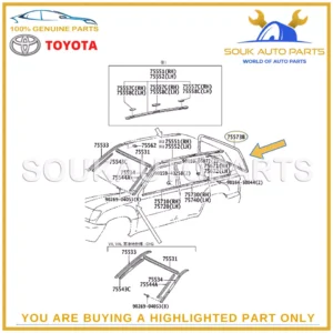63492-0K010 Genuine Toyota COVER, ROOF RACK LEG, FRONT LH 634920K010 OEM