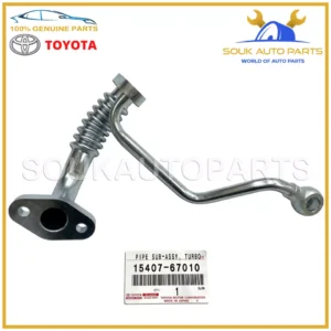 15407-67010 Genuine Toyota PIPE SUB-ASSY, TURBO OIL INLET 1540767010 OEM
