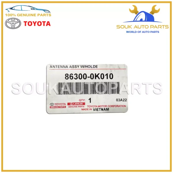 86300-0K010 Genuine Toyota ANTENNA ASSY, W/HOLDER 863000K010 OEM