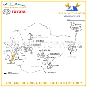 12361-0L030 Genuine Toyota INSULATOR, ENGINE MOUNTING, FRONT OEM HILUX 1KD 2KD