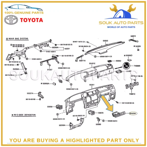 55420-60030 Genuine Toyota PANEL ASSY, INSTRUMENT CLUSTER FINISH, CENTER