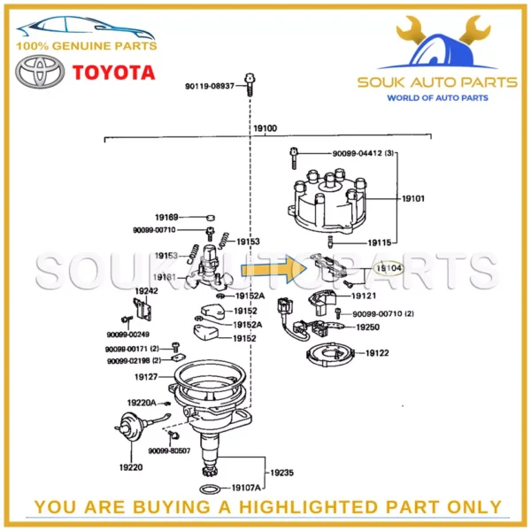 19104-66010 Genuine Toyota ROTOR KIT 1910466010 OEM For Land Cruiser
