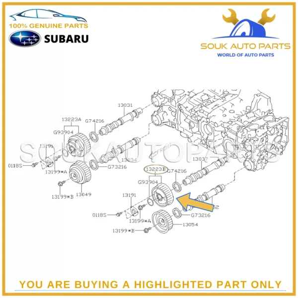 13322-AA001 Genuine Subaru SPROCKET AY-CAMSHAFT, INT LH 13322AA001 OEM