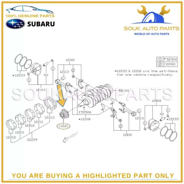 13021-AA141 Genuine Subaru TIMING CRANKSHAFT SPROCKET 13021AA141 OEM