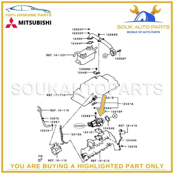 1582A037 Genuine Mitsubishi EGR VALVE MITSUBISHI 4D56U D-ID OEM