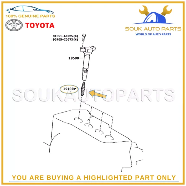 90919-01233 Genuine Toyota SPARK PLUG SET OF 4Pcs PRADO TUNDRA SK16HR11 IRIDIUM