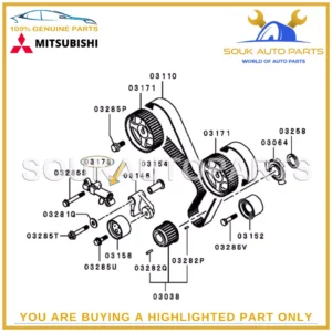 MD362861 Genuine Mitsubishi ADJUSTER TIMING BELT TENSIONER ASSY OEM L200 PAJERO