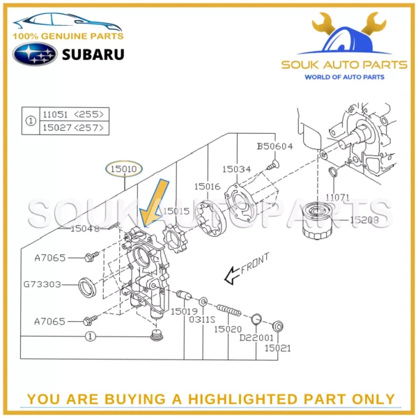 15010-AA360 Genuine Subaru OIL PUMP ASSY 11mm EJ20/EJ25 15010AA360 Impreza