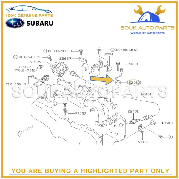 22060-AA070 Genuine Subaru KNOCK SENSOR ASSY 22060AA070 OEM