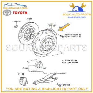 31210-0W032 Genuine Toyota CLUTCH COVER ASSY 312100W032 OEM - Image 5