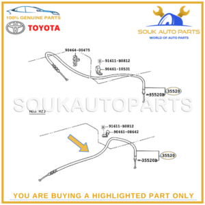35520-60060 Toyota THROTTLE CABLE ASSY 3552060060 Genuine OEM