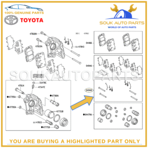 04948-30220 Genuine Toyota FITTING KIT, DISC BRAKE, REAR 0494830220 OEM - Image 2