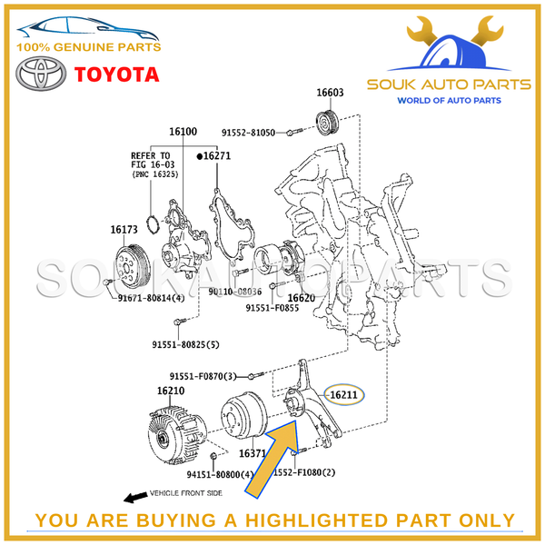 16380-38020 Genuine Toyota BRACKET, FLUID COUPLING 1638038020 OEM