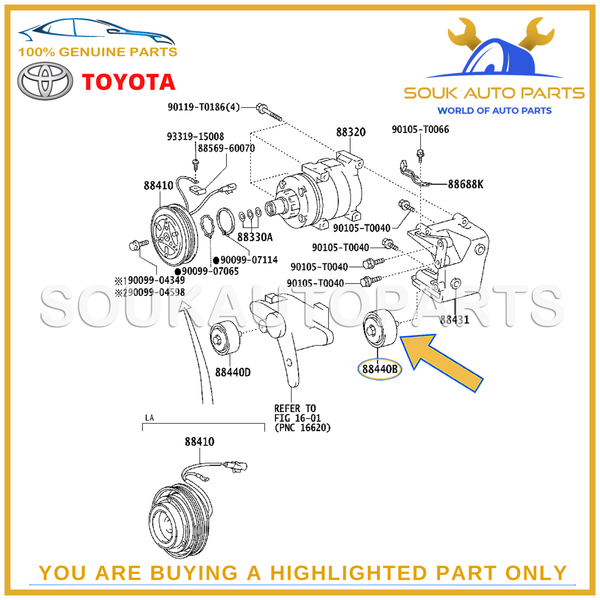 88440-0K060 Genuine Toyota PULLEY ASSY, IDLER 884400K060 OEM