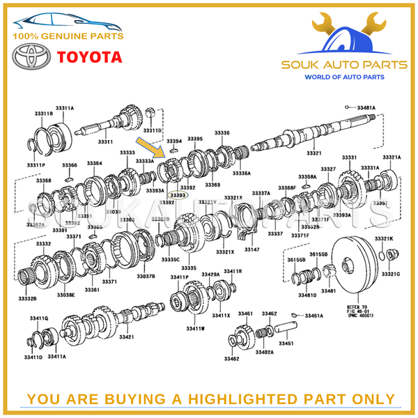33393-37010 Genuine Toyota HUB, TRANSMISSION CLUTCH, NO.3 3339337010 OEM