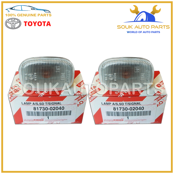 81730-02040 Genuine Toyota LAMP ASSY, SIDE TURN SIGNAL, RH/LH SET OF 2 Pcs