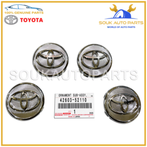 42603-52110 Genuine Toyota ORNAMENT SET of 4 Pcs, WHEEL HUB 4260352110 OEM - Image 2