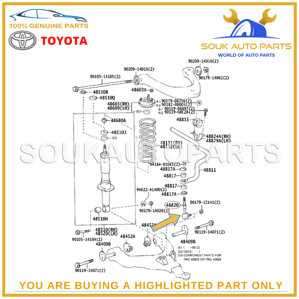 48820-AD010 Genuine Toyota LINK ASSY, FRONT STABILIZER, RH/LH OEM