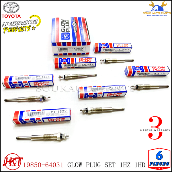 19850-64031 GLOW PLUG SET 1HZ 1HD 6 Pcs For Toyota LAND CRUISER COROLLA COASTER