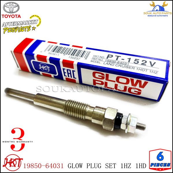 19850-64031 GLOW PLUG SET 1HZ 1HD 6 Pcs For Toyota LAND CRUISER COROLLA COASTER