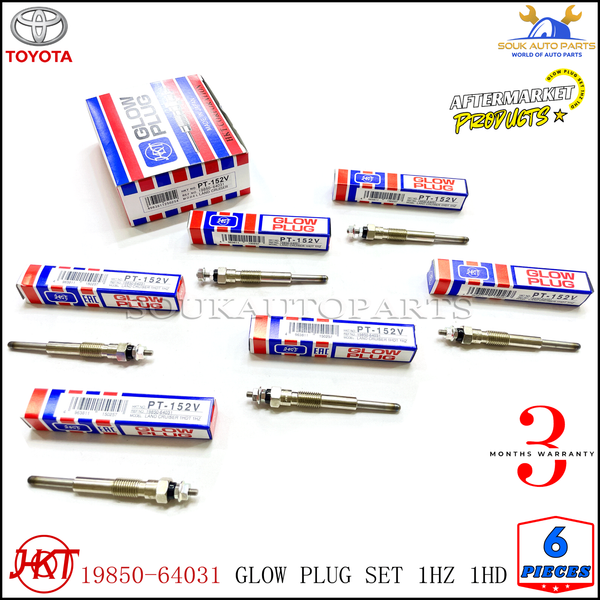 19850-64031 GLOW PLUG SET 1HZ 1HD 6 Pcs For Toyota LAND CRUISER COROLLA COASTER