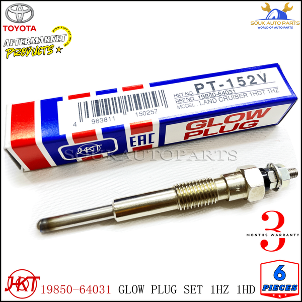 19850-64031 GLOW PLUG SET 1HZ 1HD 6 Pcs For Toyota LAND CRUISER COROLLA COASTER