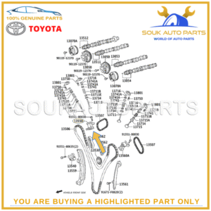 13550-31020 Genuine Toyota TENSIONER ASSY, CHAIN, NO.2 1355031020 OEM