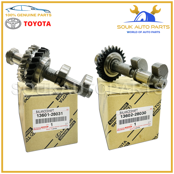 13601-28031 13602-28030 Genuine Toyota BALANCE SHAFT PAIR, NO.1 & NO.2 OEM
