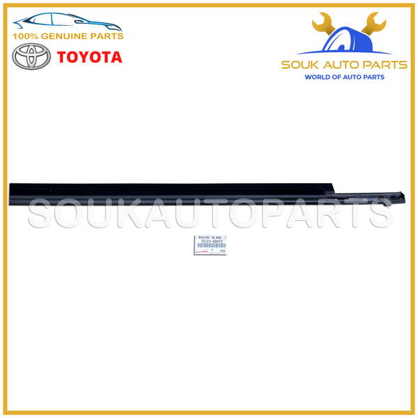 75722-60072 Genuine Toyota MOULDING, REAR DOOR BELT, LH 7571260072 OEM