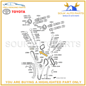 13550-31010 Genuine Toyota TENSIONER ASSY, CHAIN, NO.2 1355031010 OEM
