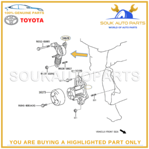16620-0H021 Genuine Toyota TENSIONER ASSY, V-RIBBED BELT 166200H021 OEM