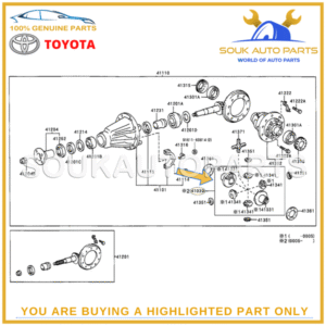 41039-34060 Genuine Toyota GEAR KIT, DIFFERENTIAL, REAR 4103934060 OEM