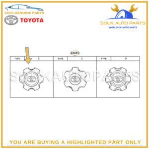 4260B-60160 Genuine Toyota WHEEL HUB ORNAMENT SUB-ASSY 4260B60160 OEM PRADO
