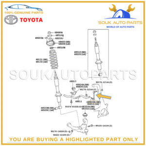 48820-60050 Genuine Toyota LINK ASSY, FRONT STABILIZER, RH 4882060050 OEM