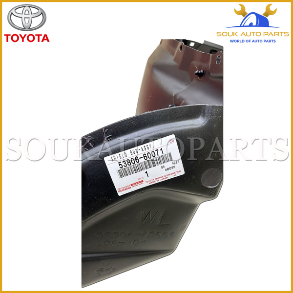 53806-60071 Genuine Toyota SHIELD SUB ASSY, FR FENDER LINER 5380660071 OEM