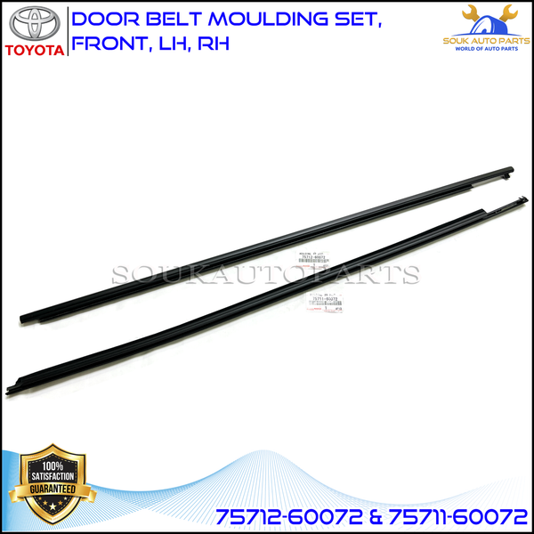 75712-60072 & 75711-60072 Genuine Toyota DOOR BELT MOULDING SET, FRONT
