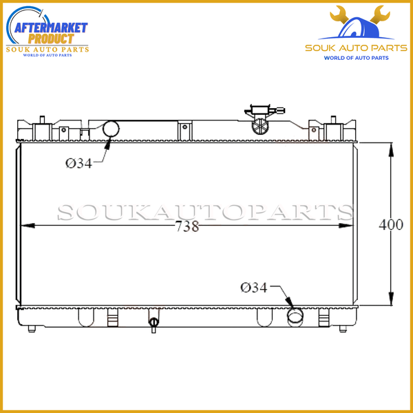 1600842 TOYOTA Radiator, 2001- For CAMRY