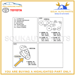 90916-02385 Genuine Toyota BELT, V (FOR FAN & ALTERNATOR) 9091602385 OEM
