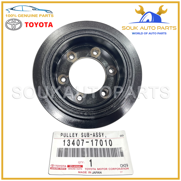 13407-17010 Genuine Toyota CRANKSHAFT PULLEY, NO.2 1340717010 OEM