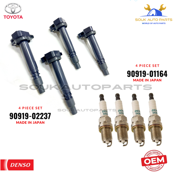 OEM Toyota Genuine COIL SET & SPARK PLUG SET (4 Pcs) Lexus ES300h RX350