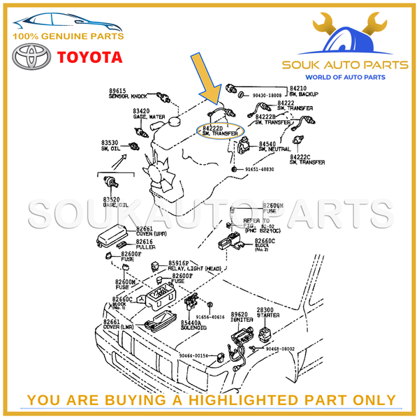 84222-35090 Genuine Toyota TRANSFER INDICATOR SWITCH 8422235090 OEM