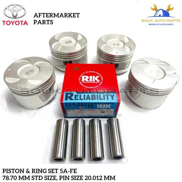 PISTON & RING SET 5A-FE STD For Toyota CARINA COROLLA SOLUNA SPRINTER 1.5Ltr