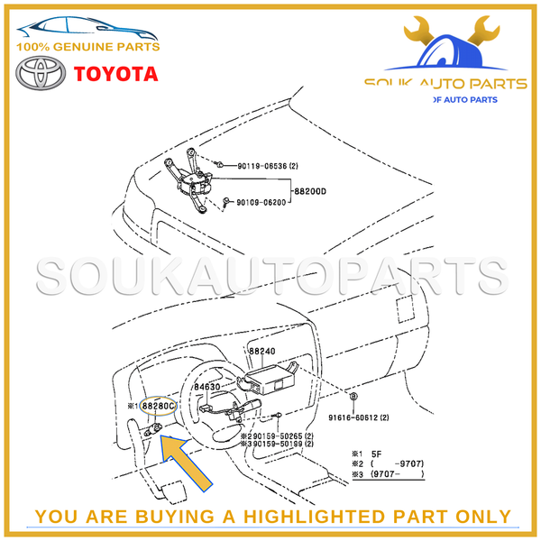 88280-14030 Genuine Toyota SWITCH ASSY, CLUTCH 8828014030 OEM